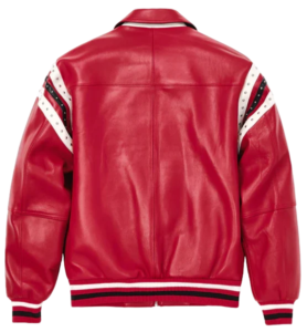 Pelle Pelle Encrusted Varsity Red Jacket