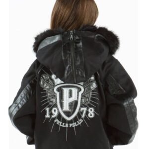 Kids Black Fur Hooded Jacket