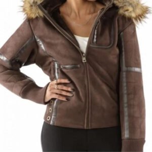 Pelle Pelle Ladies Wing Brown Hoodie