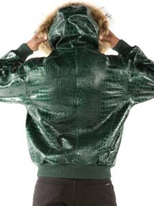 Pelle Pelle Basic Nile Green Two Tone Cayman Leather Jacket