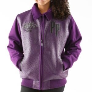 Kids Puple Shirt Collar Jacket