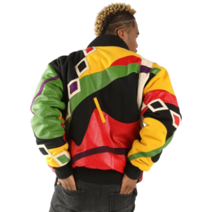 Pelle Pelle Red Abstract Bomber Jacket